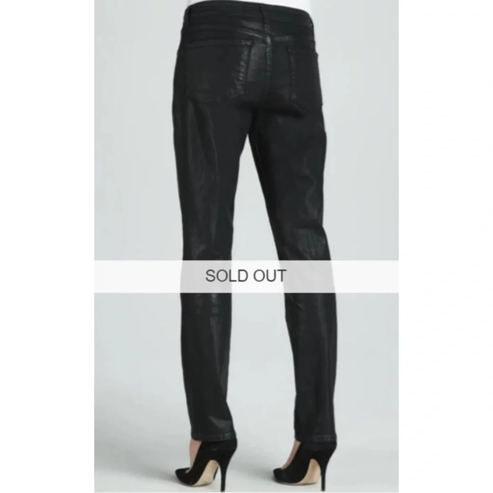 NYDJ | NWT Sheri Slim Straight Coated Jeans in Black, Size 8 - Picture 3 of 11